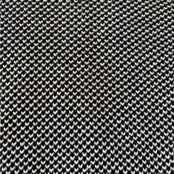 VINTAGE Nautica 100% Cotton Black and White Knit Patterned Turtleneck Sweater - Picture 4 of 11